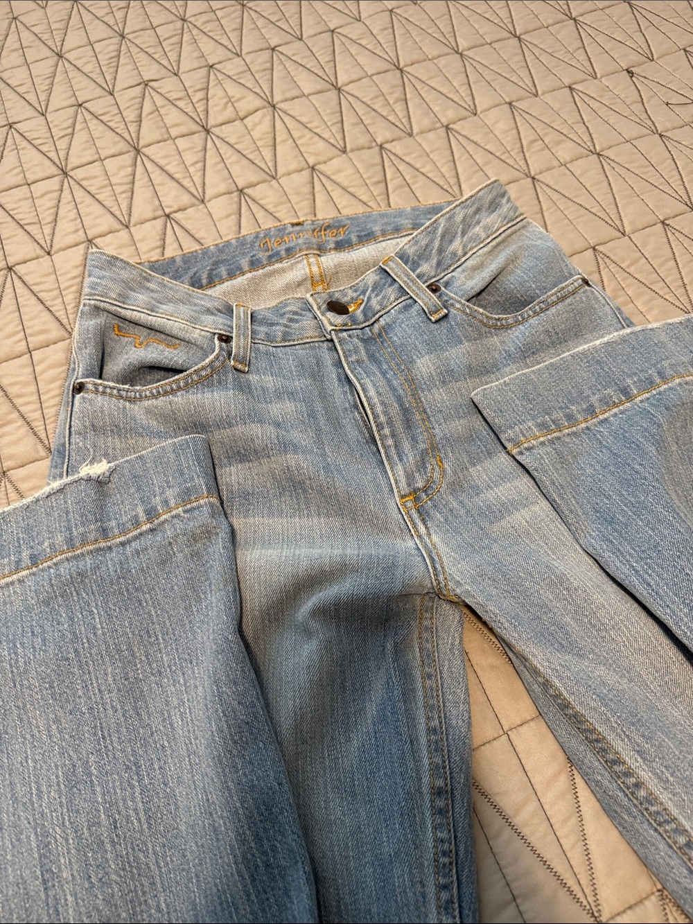 Kimes Ranch Jennifer Light Blue Flare Jeans with Contrast Stitching - Picture 4 of 6